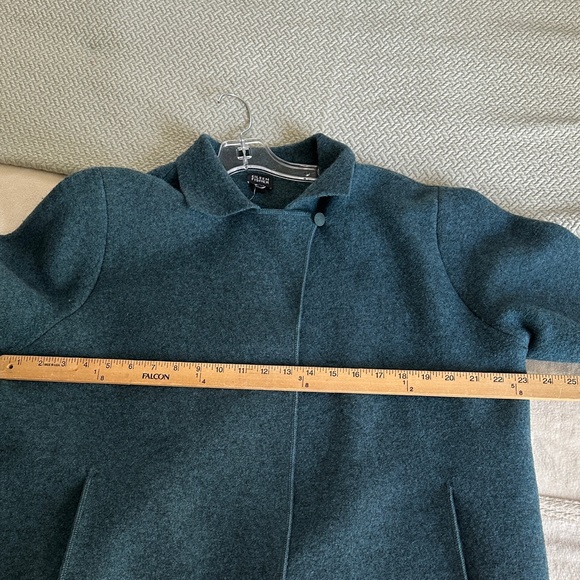Eileen Fisher Woman’s Felted Wool Teal Jacket Blazer large open front - Picture 9 of 14